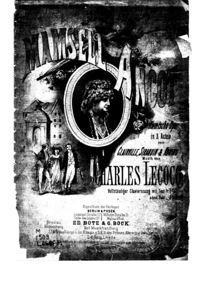 Первая страница нот «La fille de Madame Angot»