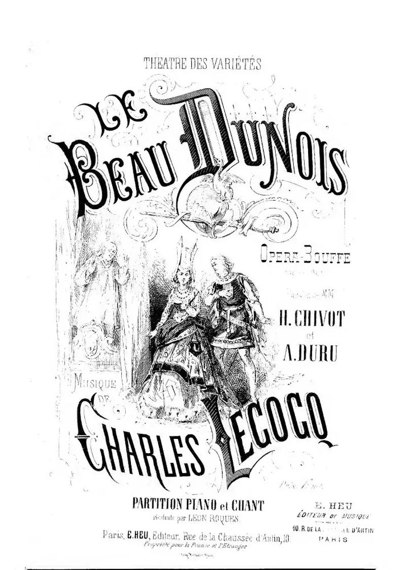 Первая страница нот «Le beau Dunois»