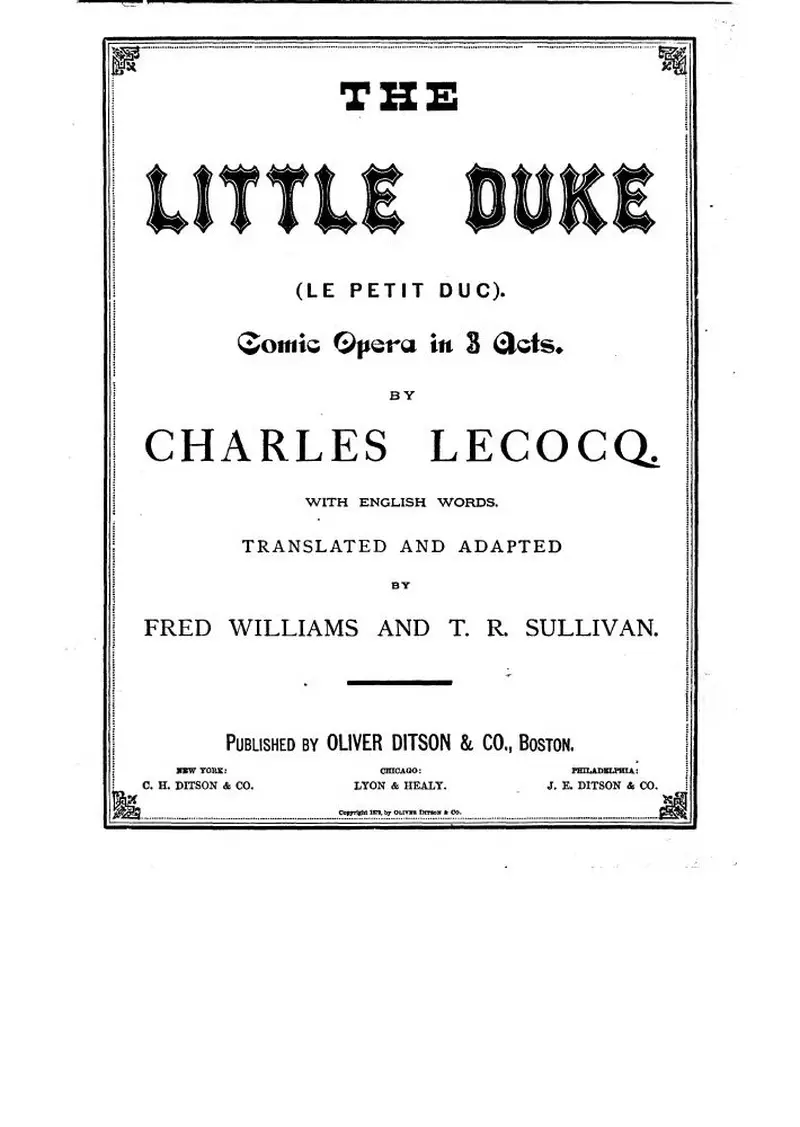 Первая страница нот «Le petit duc»