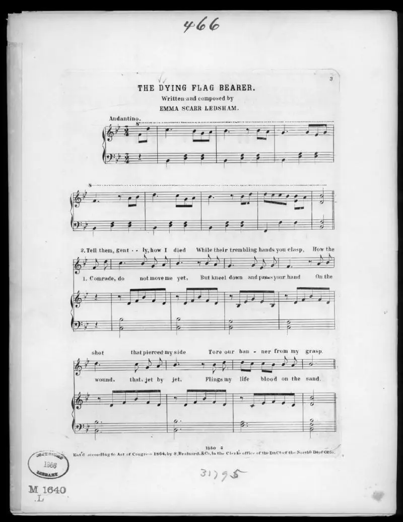 Первая страница нот «The Dying flag bearer»