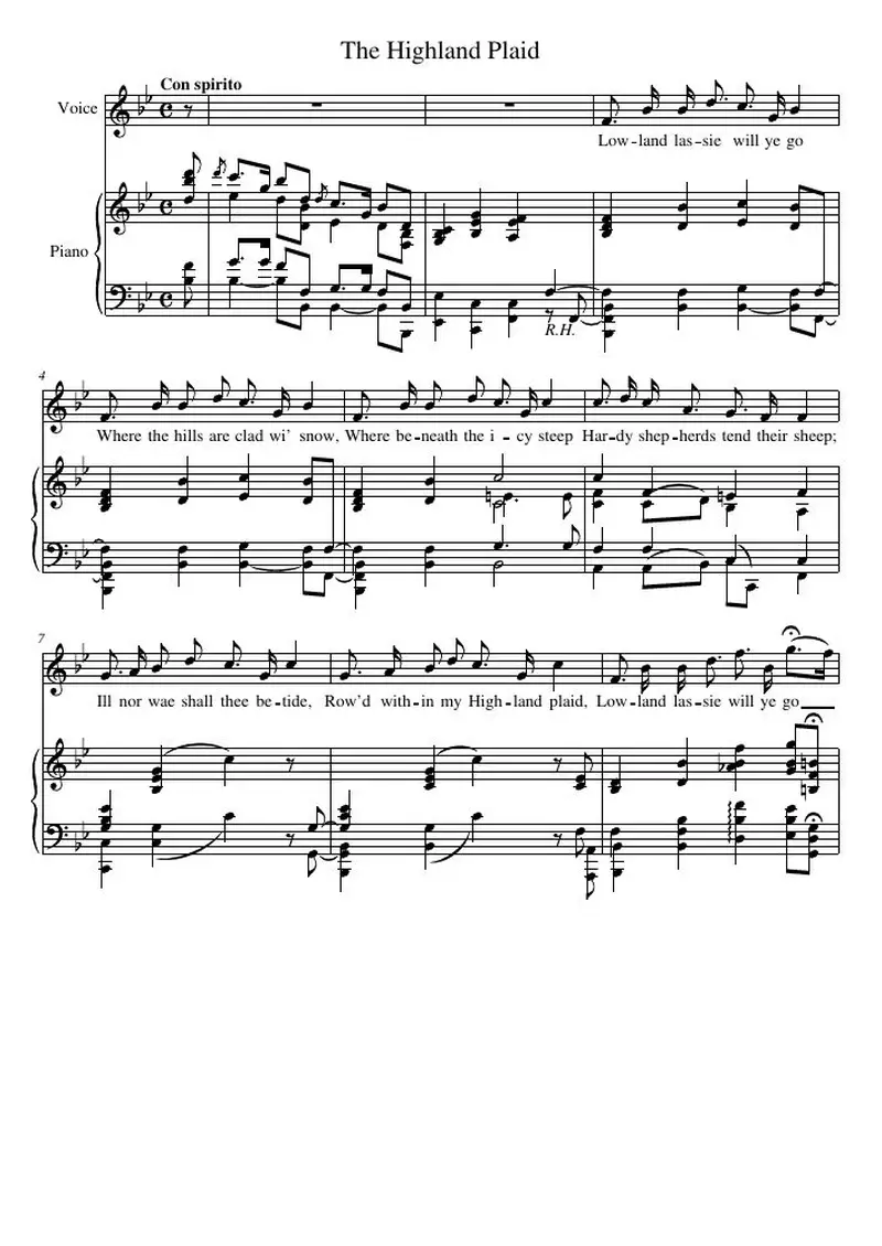 Первая страница нот «The Highland Plaid»