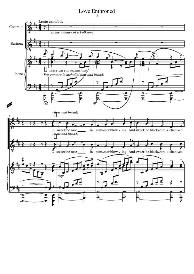 Первая страница нот «Love Enthroned»