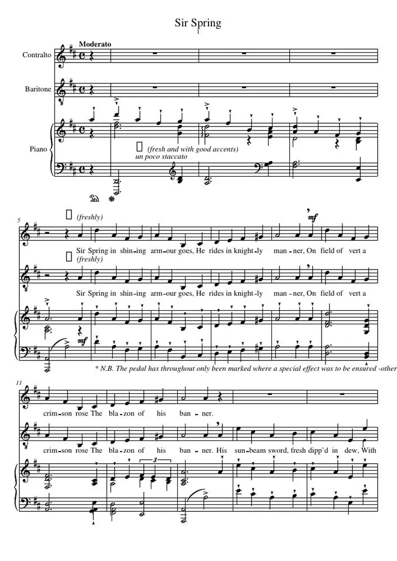 Первая страница нот «Sir Spring»