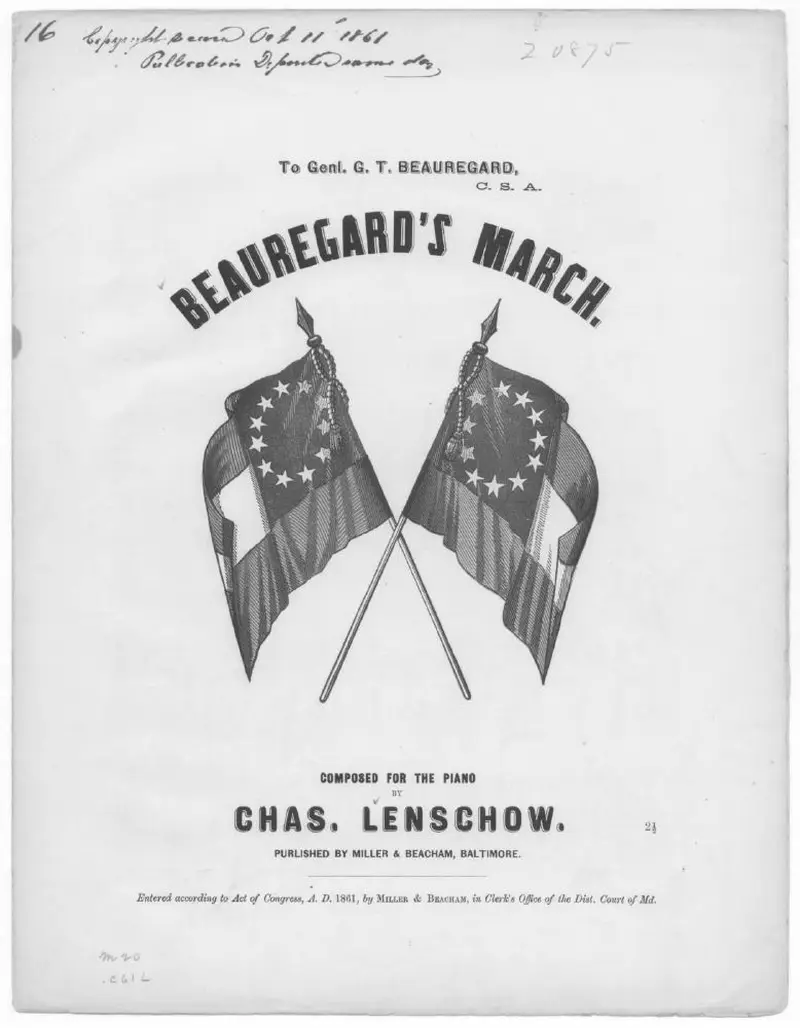 Первая страница нот «Beauregard Марш»