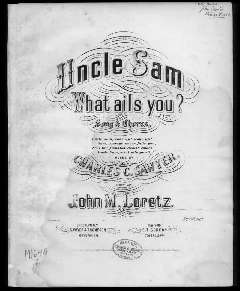 Первая страница нот «Uncle Sam, what ails you?»