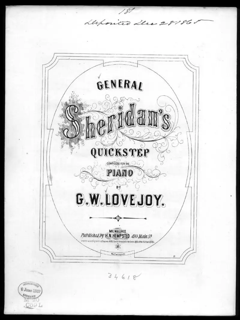 Первая страница нот «General Sheridan's quickstep»