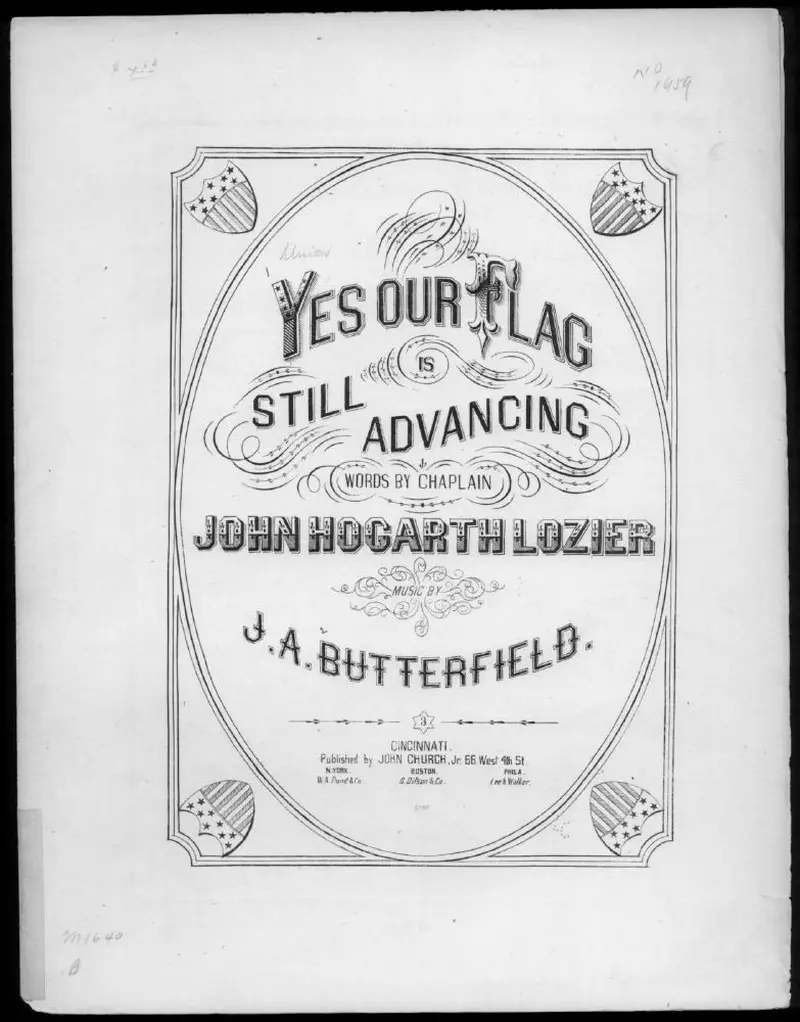 Первая страница нот «Yes our flag is still advancing»