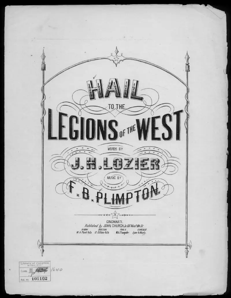 Первая страница нот «Hail to the legions of the west»