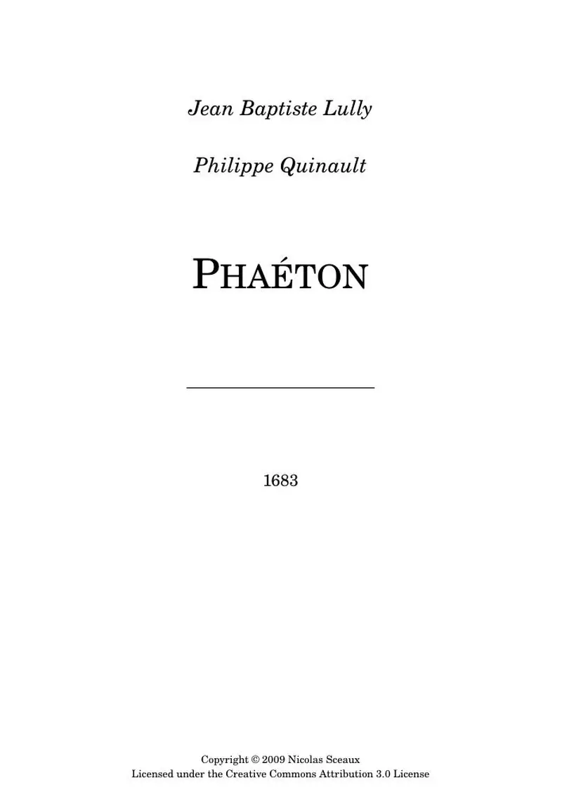 Первая страница нот «Phaéton (LWV61) — LWV61Phaeton»