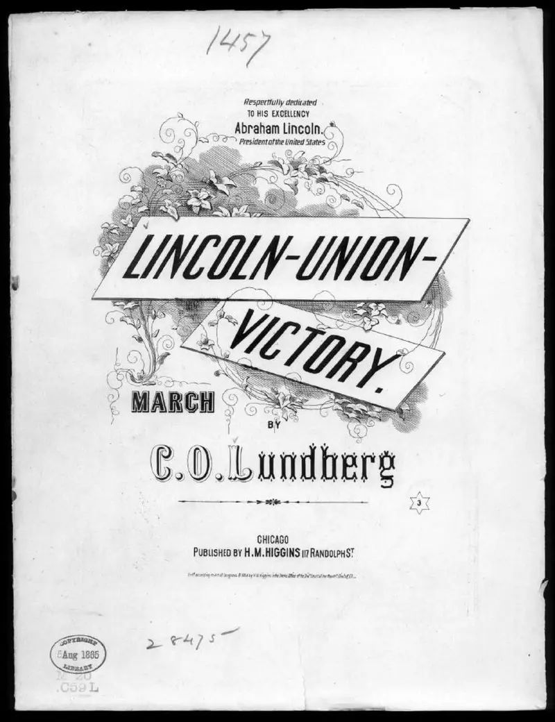 Первая страница нот «Lincoln, Union, victory, Марш»