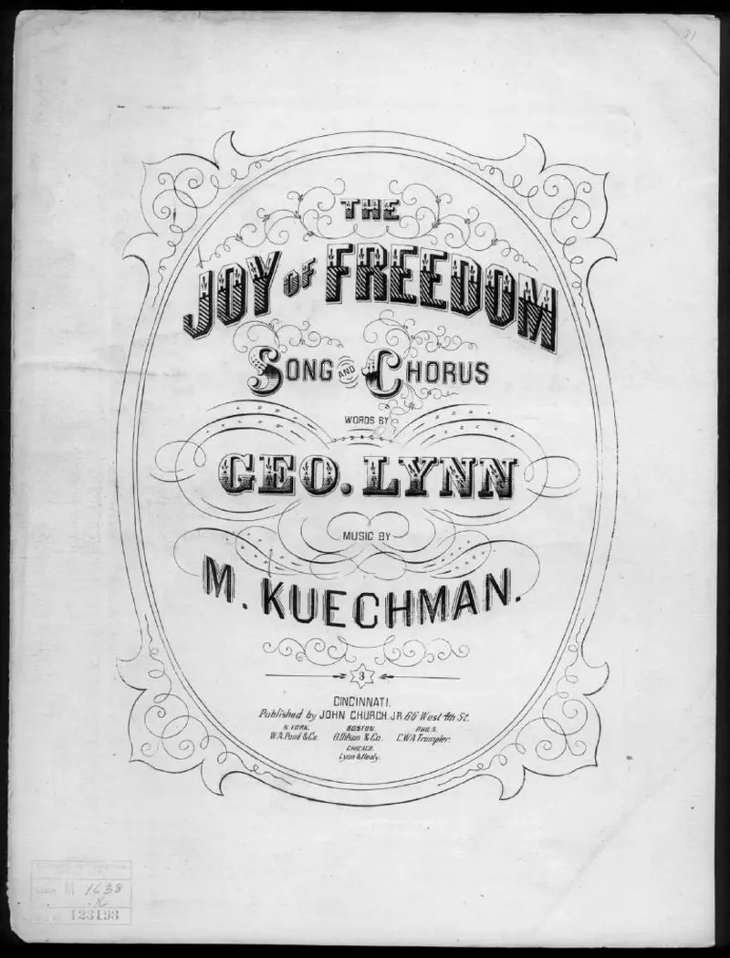 Первая страница нот «The Joy of freedom»