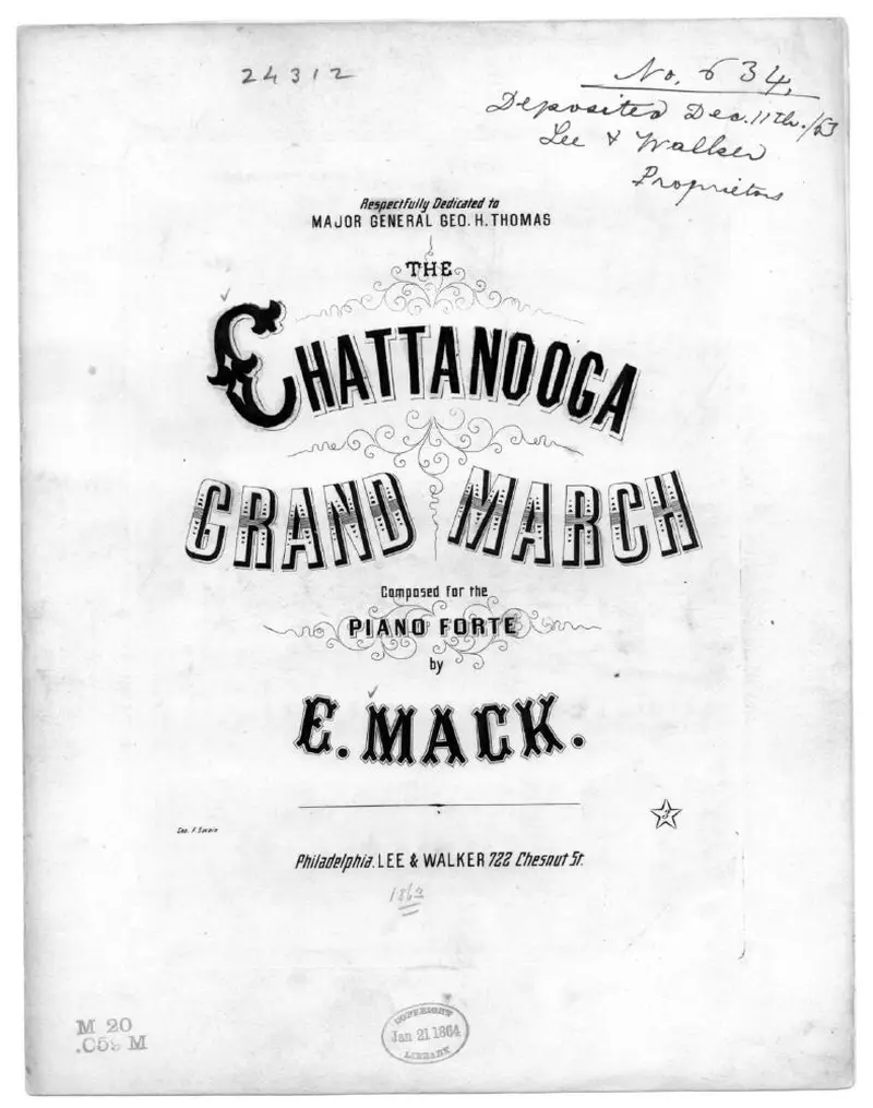 Первая страница нот «Chattanooga grand Марш»