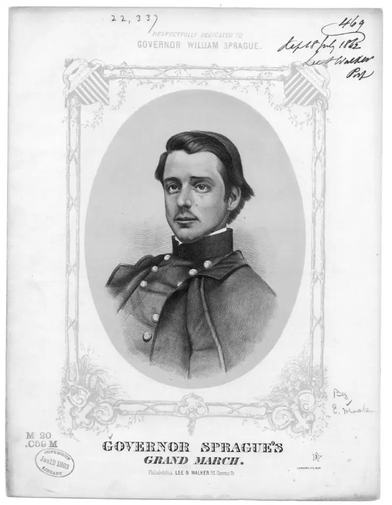 Первая страница нот «Governer Sprague's grand Марш»