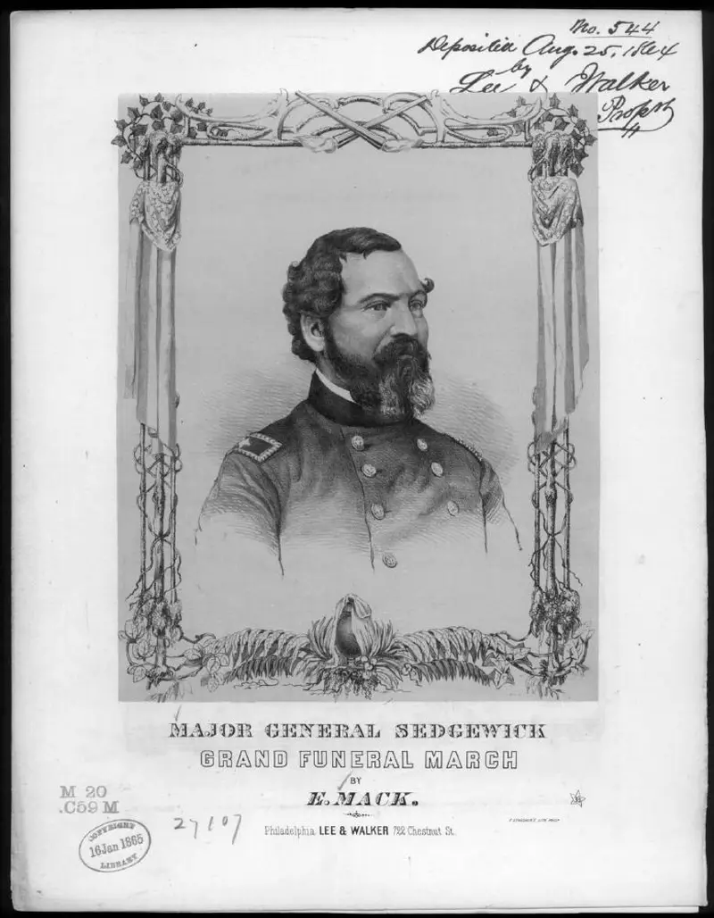 Первая страница нот «мажор General Sedgewick's grand funeral Марш»