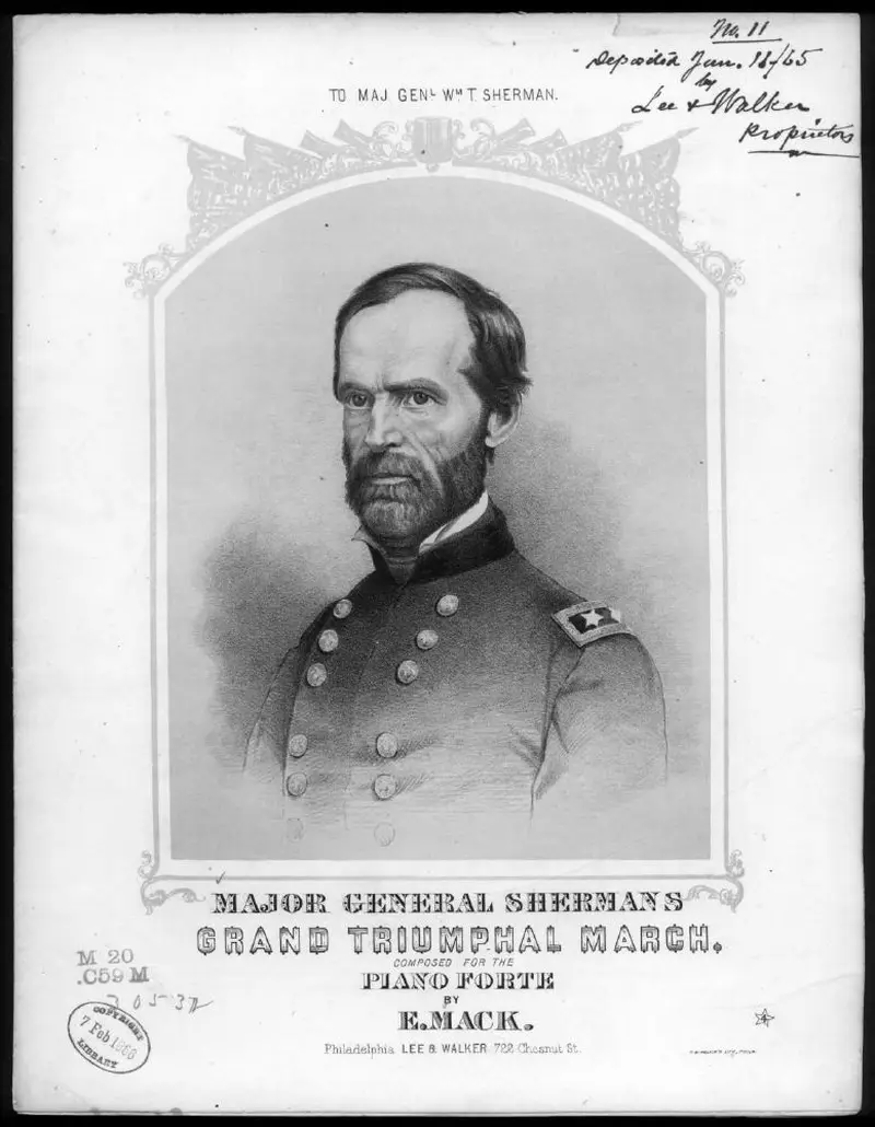 Первая страница нот «мажор General Sherman's grand triumphal Марш»