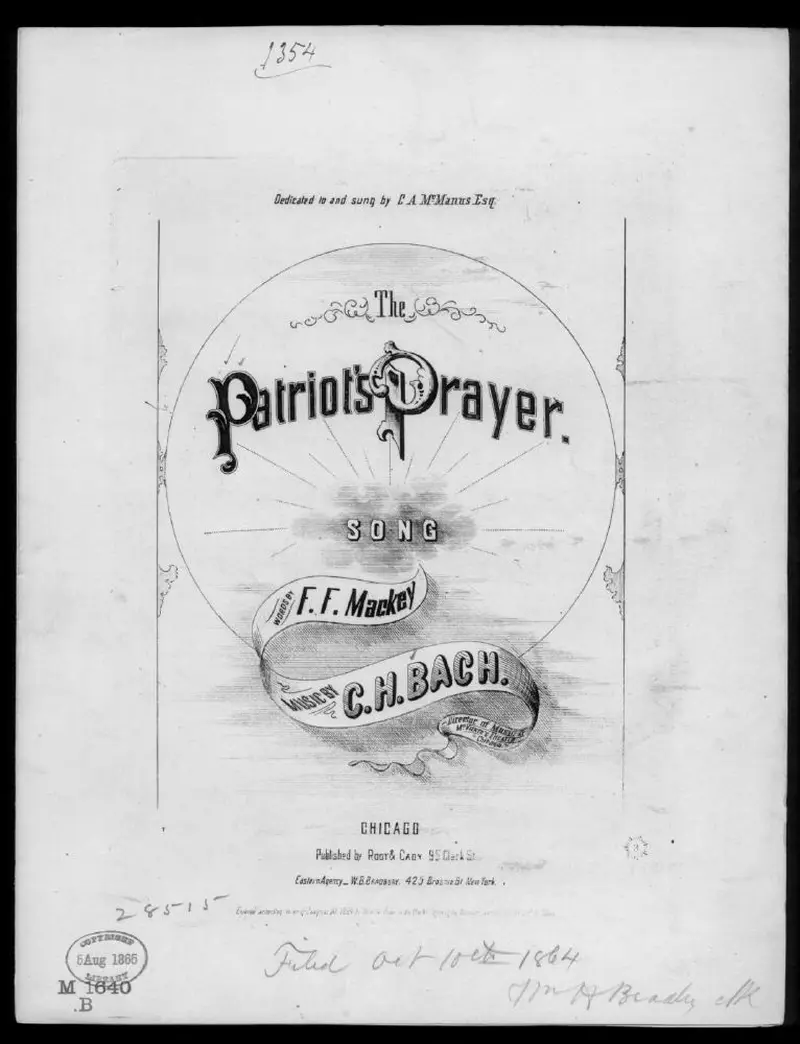 Первая страница нот «The Patriot's prayer»