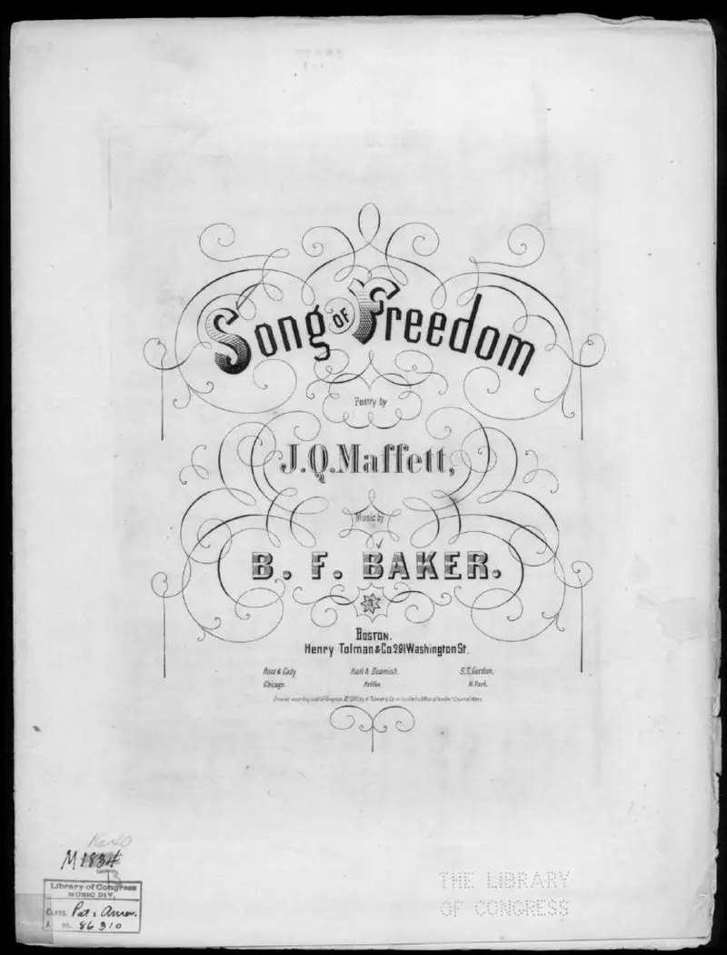 Первая страница нот «The Песня of freedom»