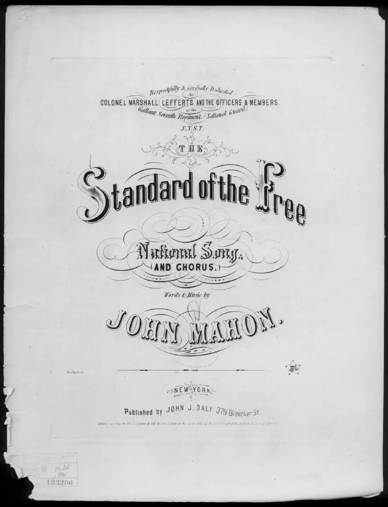 Первая страница нот «The standard of the free»