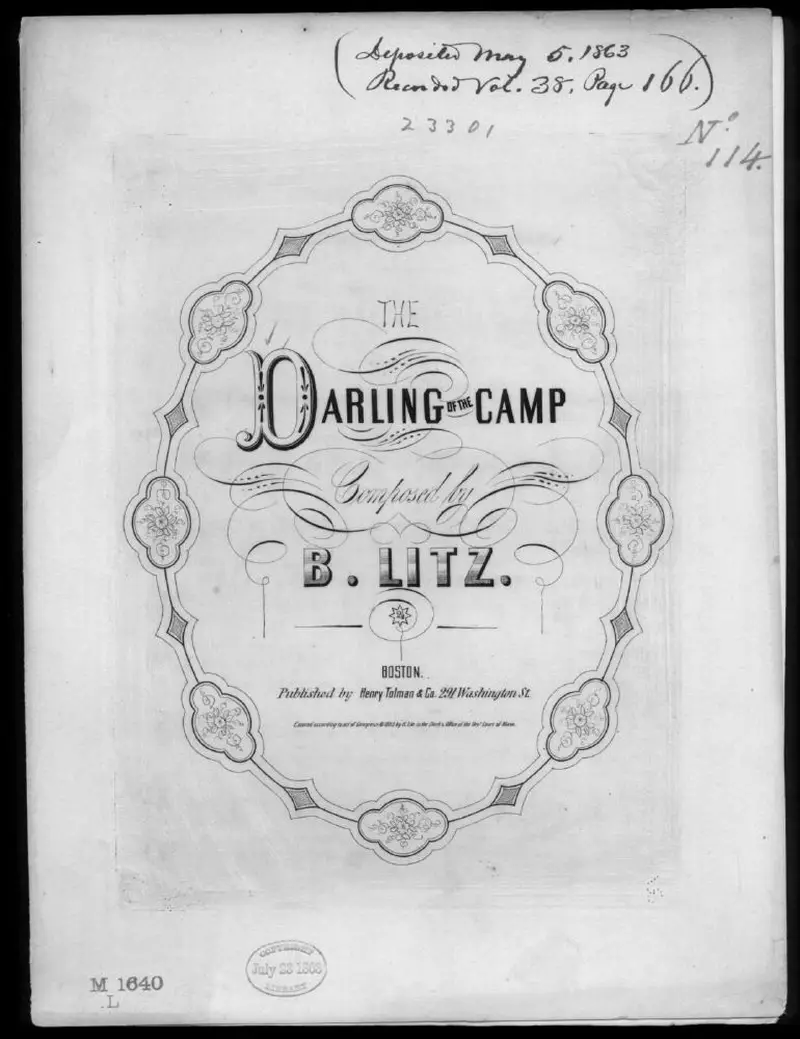 Первая страница нот «The Darling of the camp»