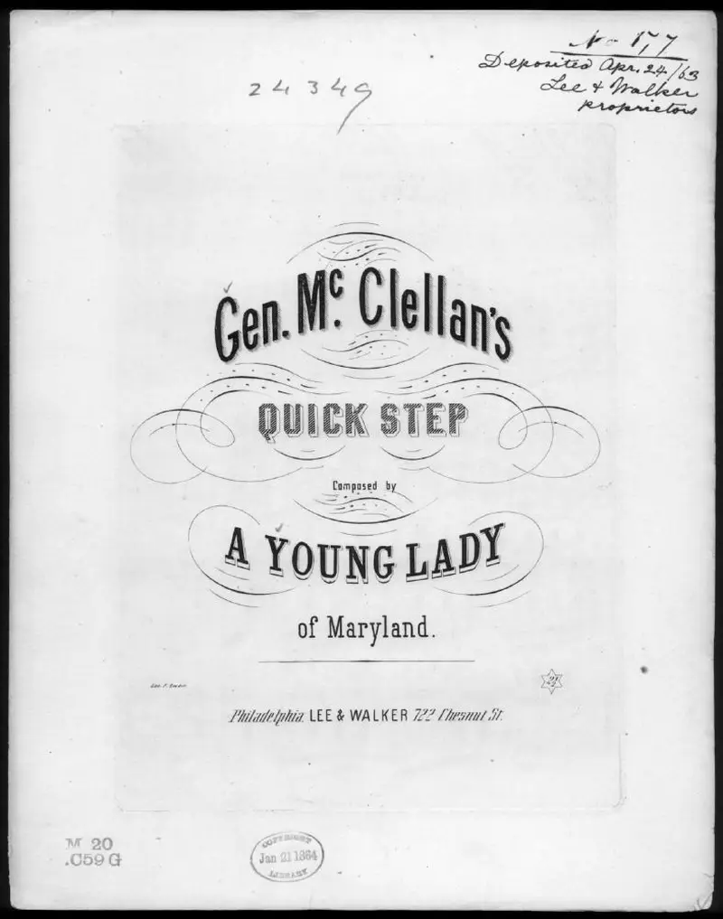 Первая страница нот «Gen. McClellan's quickstep»