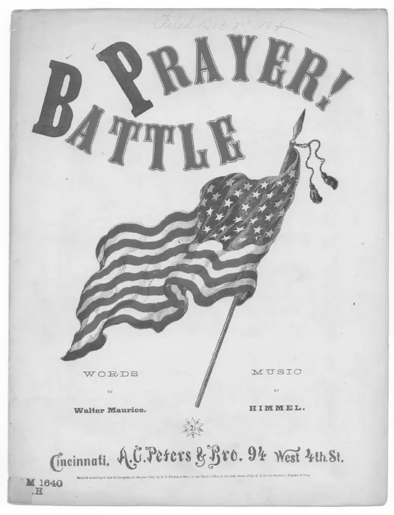 Первая страница нот «The Battle prayer, or The Soldier's prayer before battle»