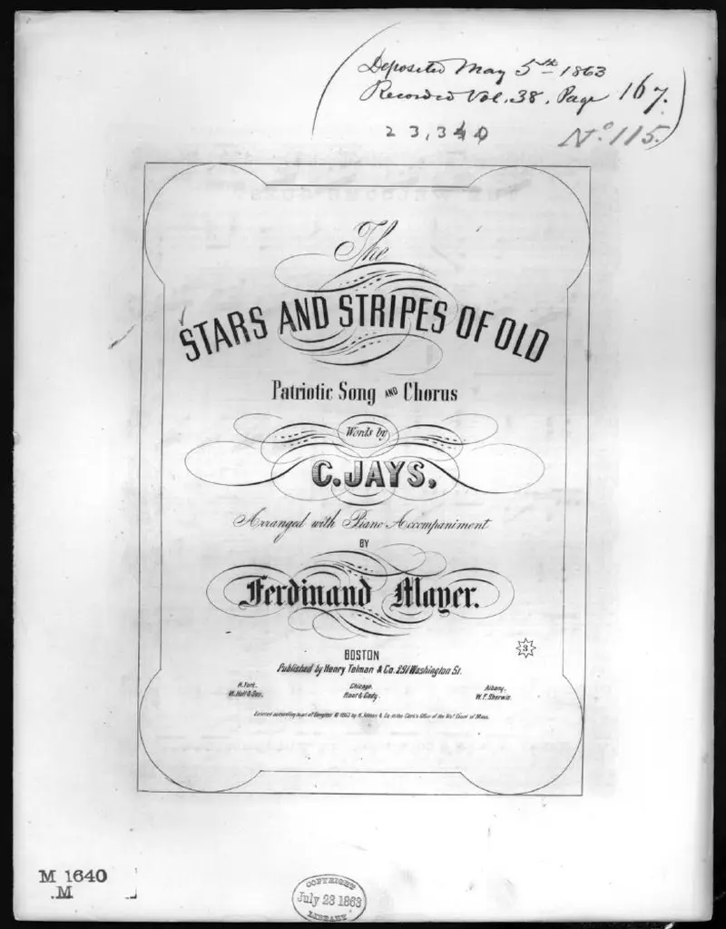 Первая страница нот «The Stars and stripes of old»