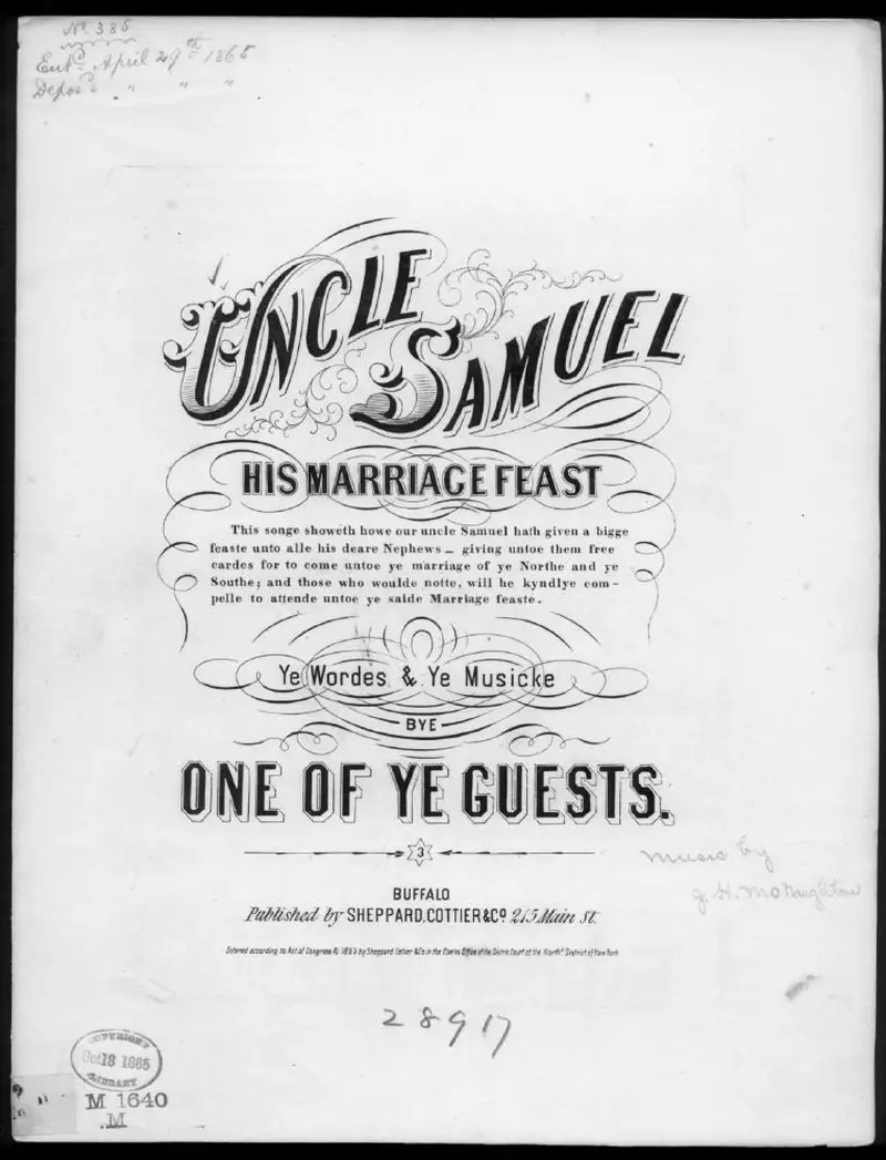 Первая страница нот «Uncle Samuel, his feast»