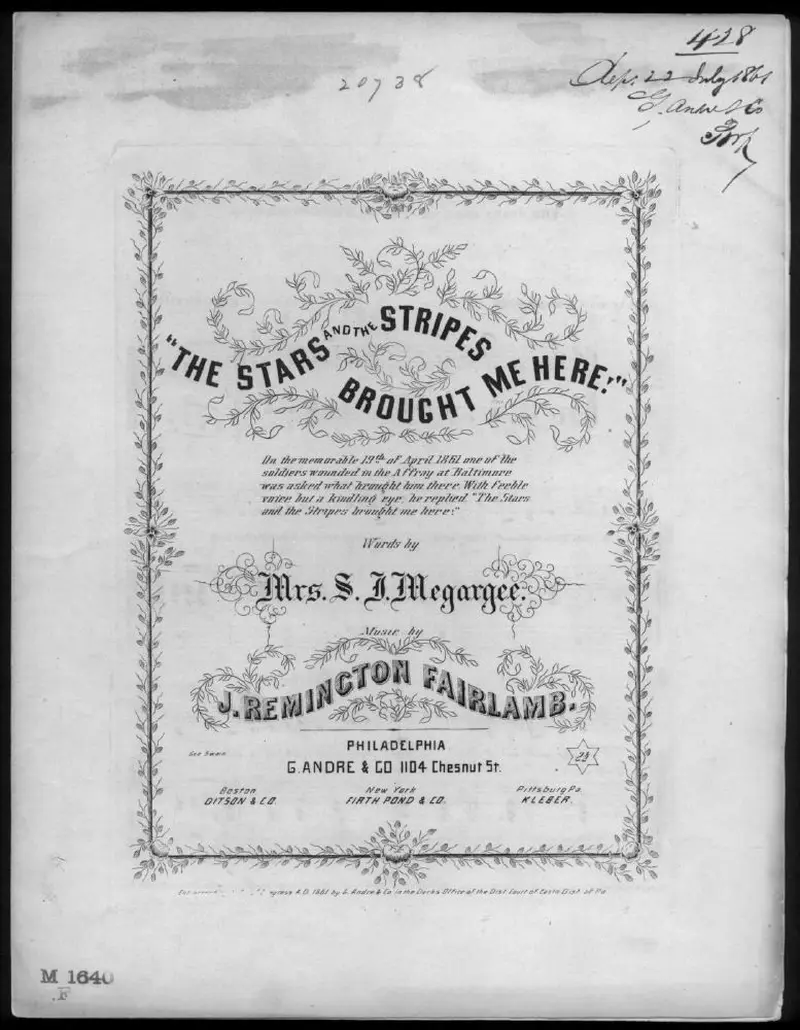 Первая страница нот «The Stars and the stripes brought me here»