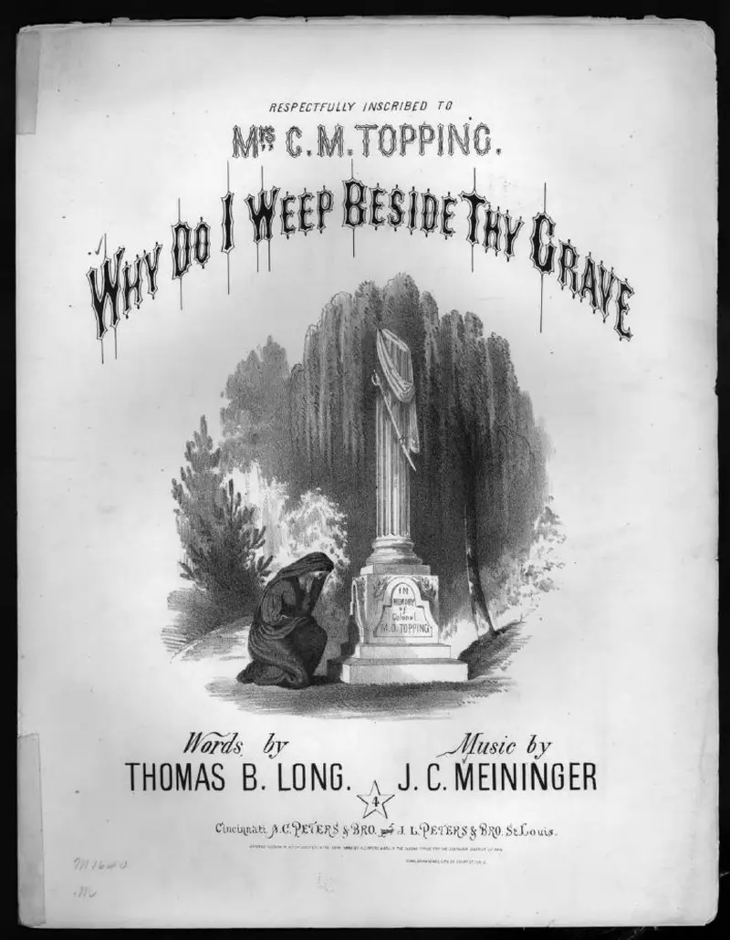 Первая страница нот «Why do I weep beside thy grave?»