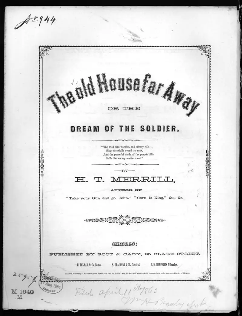 Первая страница нот «The Old house far away, or The Dream of the soldier»