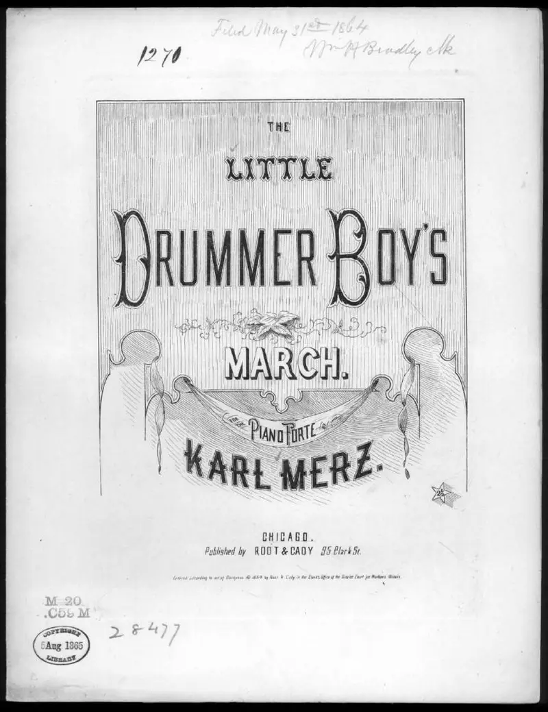 Первая страница нот «The Маленькая drummer boy's Марш»