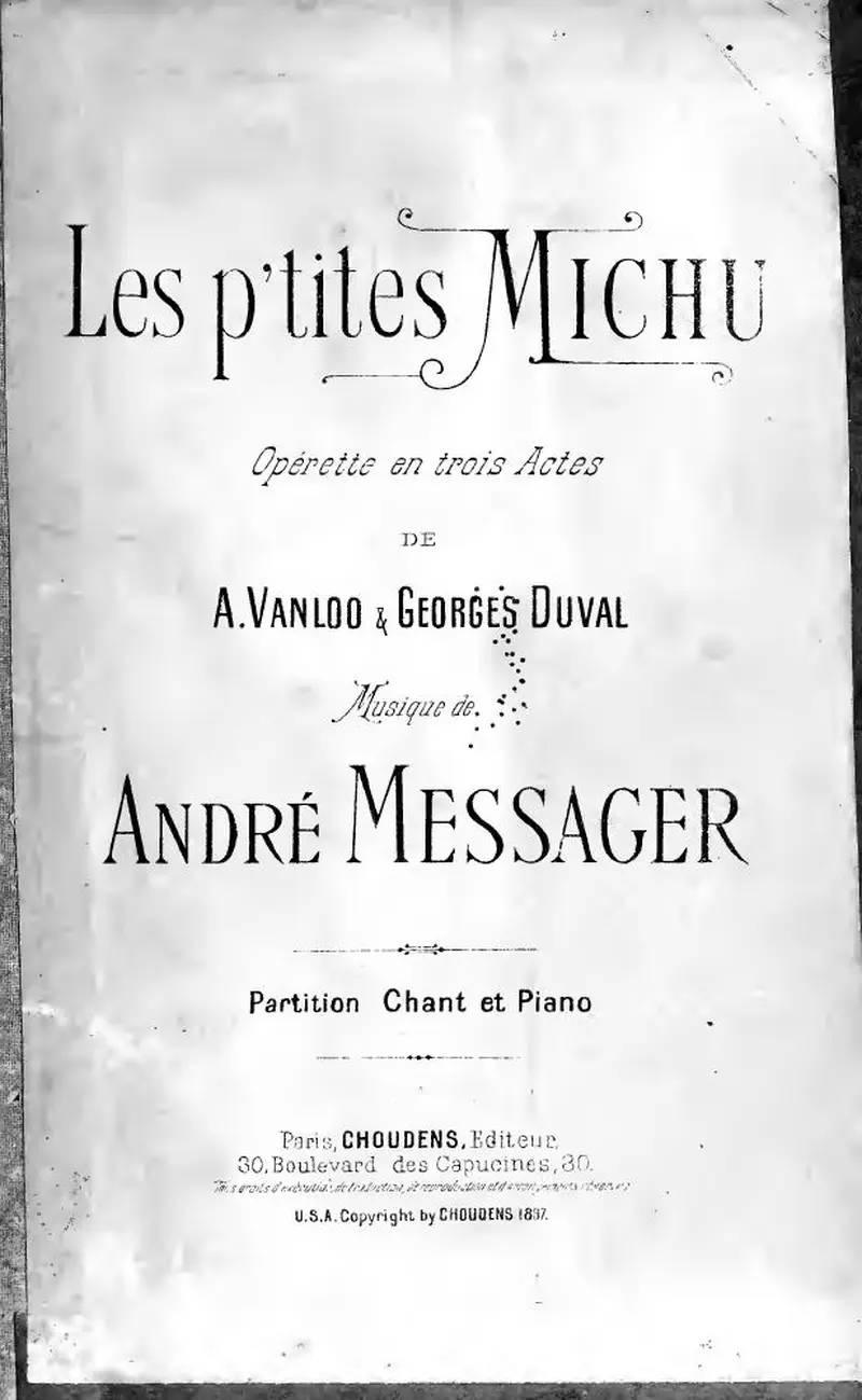Первая страница нот «Les p'tites Michu»