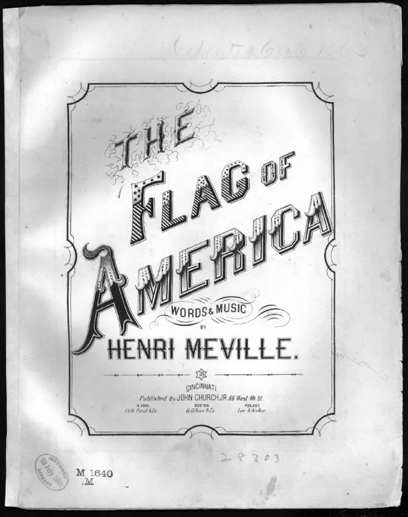 Первая страница нот «The Flag of America»