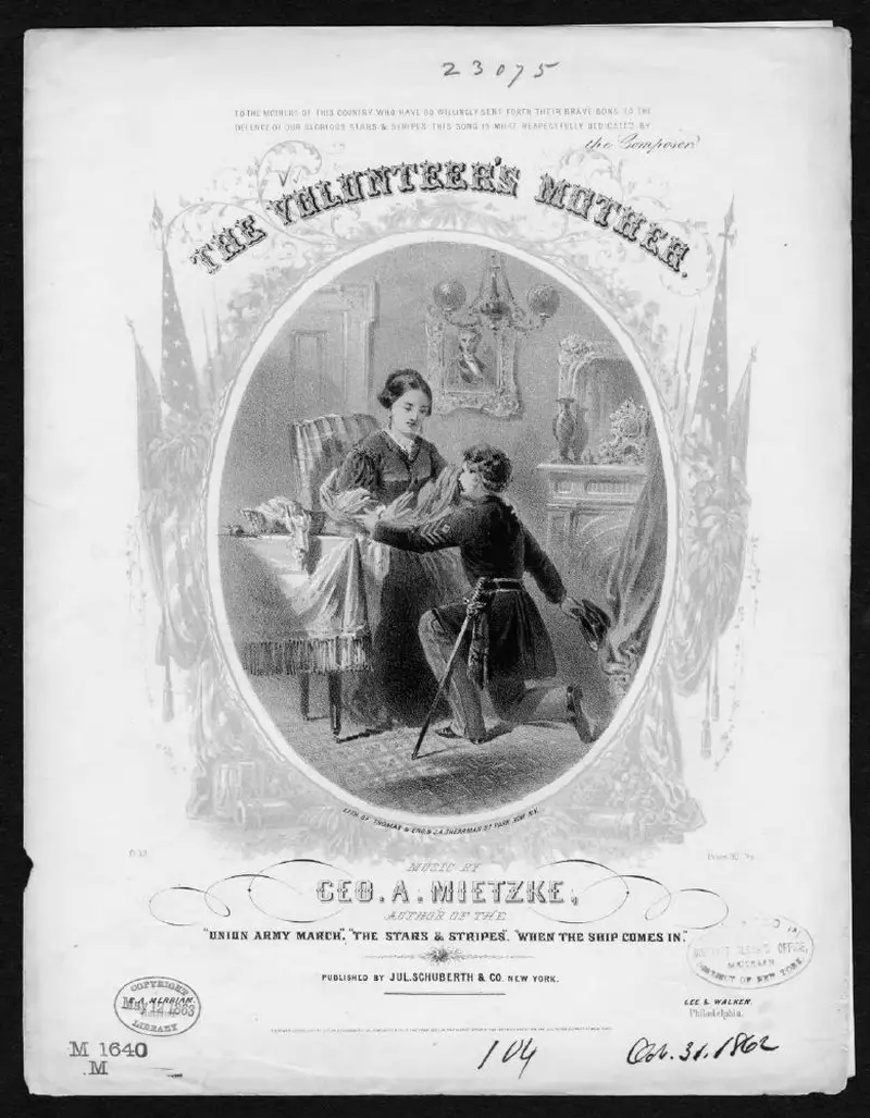 Первая страница нот «The Volunteers mother»