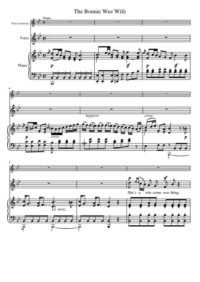 Первая страница нот «The Bonnie Wee Wife»