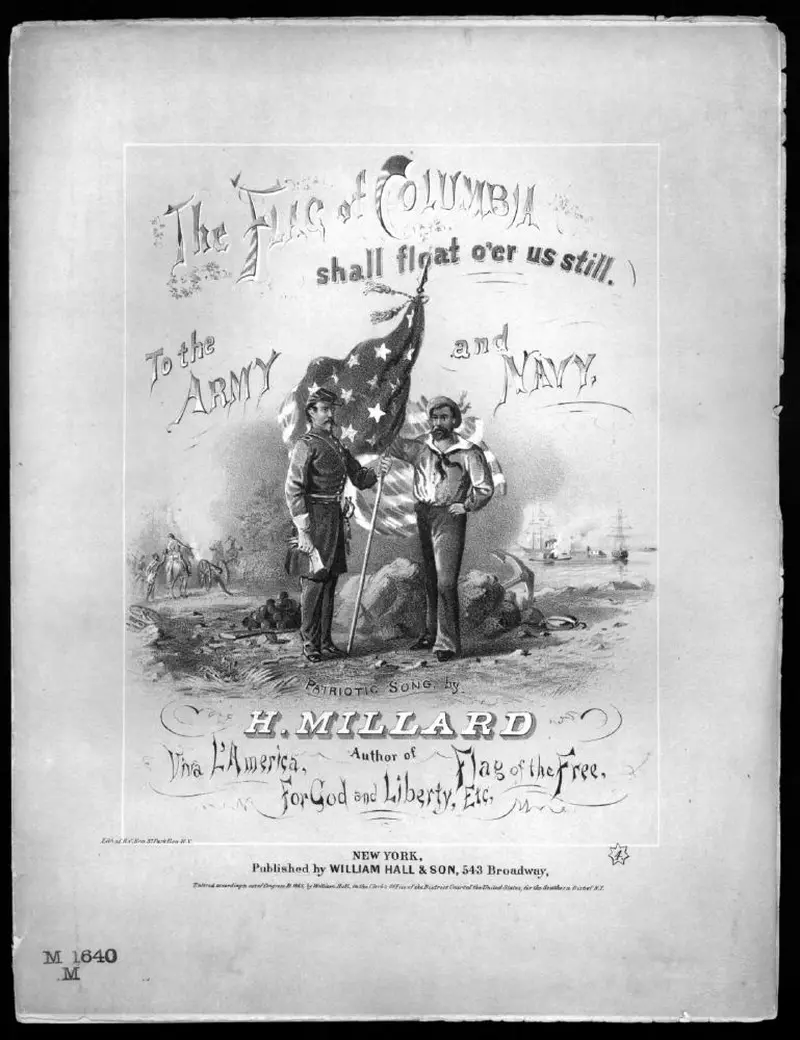 Первая страница нот «The Flag of Columbia shall float o'er us still»