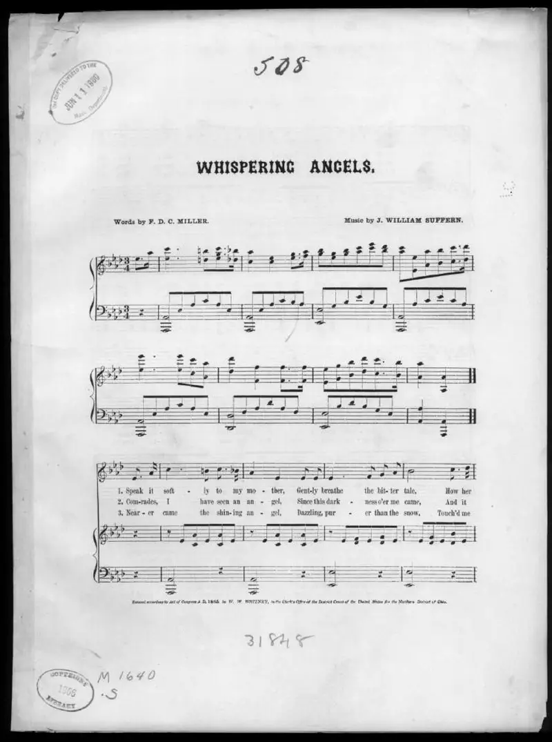 Первая страница нот «Whispering angels»