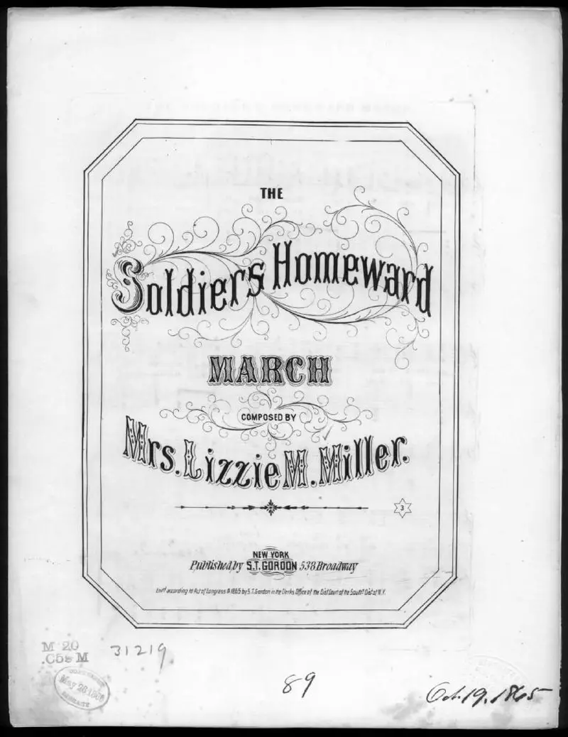 Первая страница нот «The Soldier's homeward Марш»