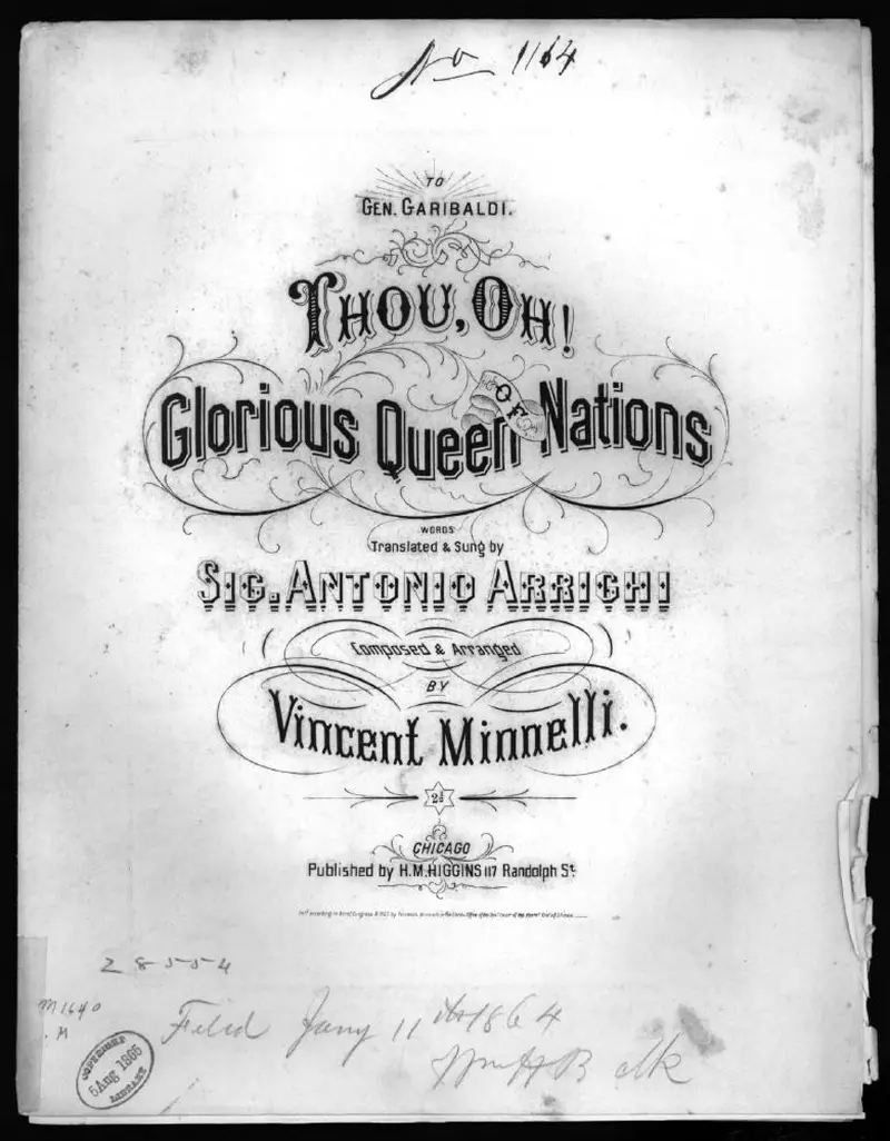 Первая страница нот «Thou, oh! glorious queen of nations!»