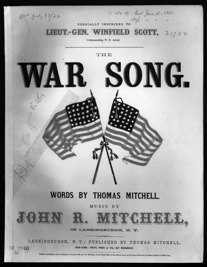Первая страница нот «War Песня for '61»