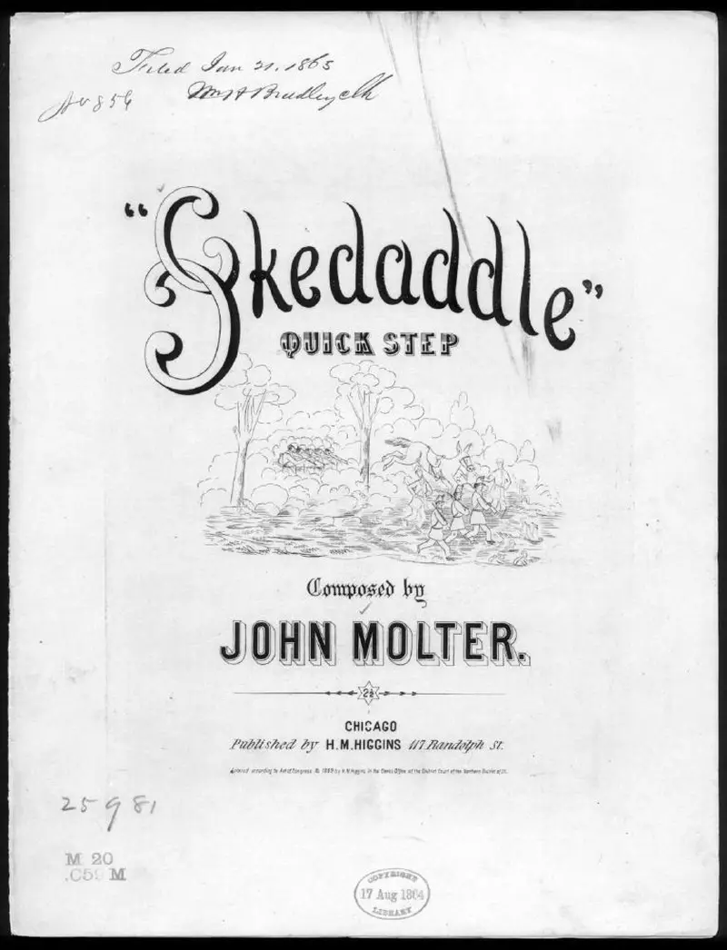 Первая страница нот «Skedaddle quick step»