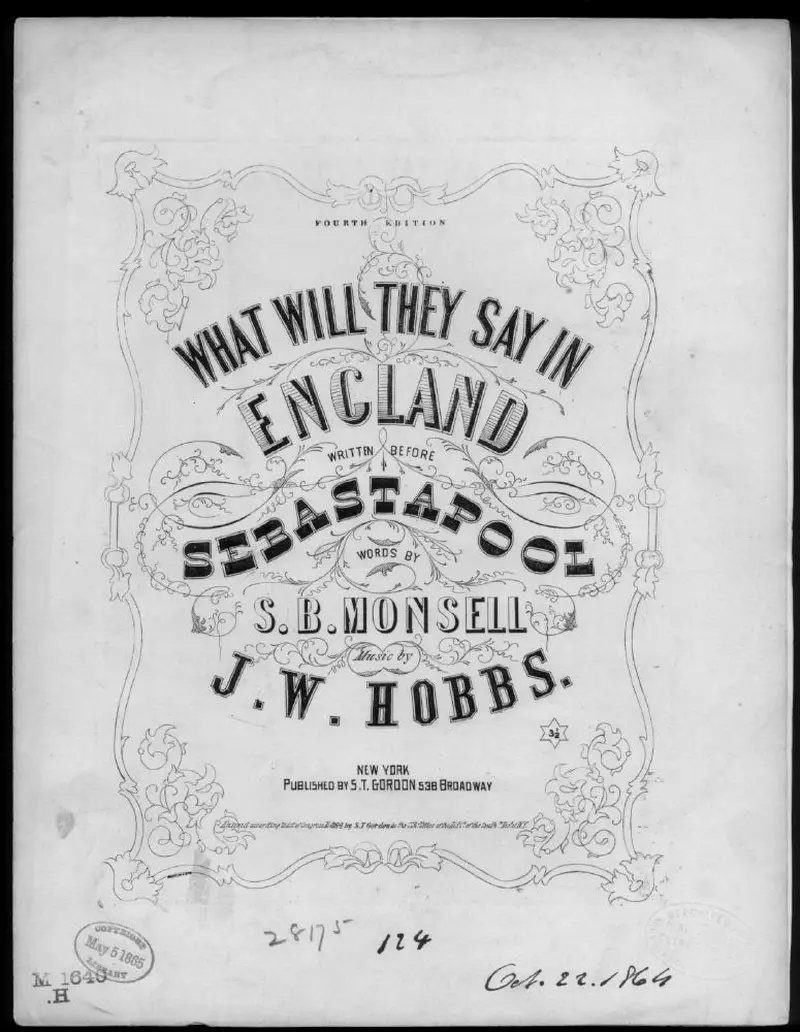 Первая страница нот «What will they say England»