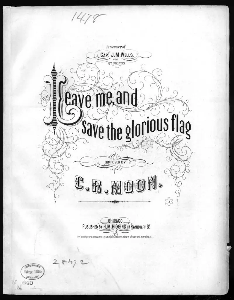 Первая страница нот «Leave me, and save the glorious flag!»