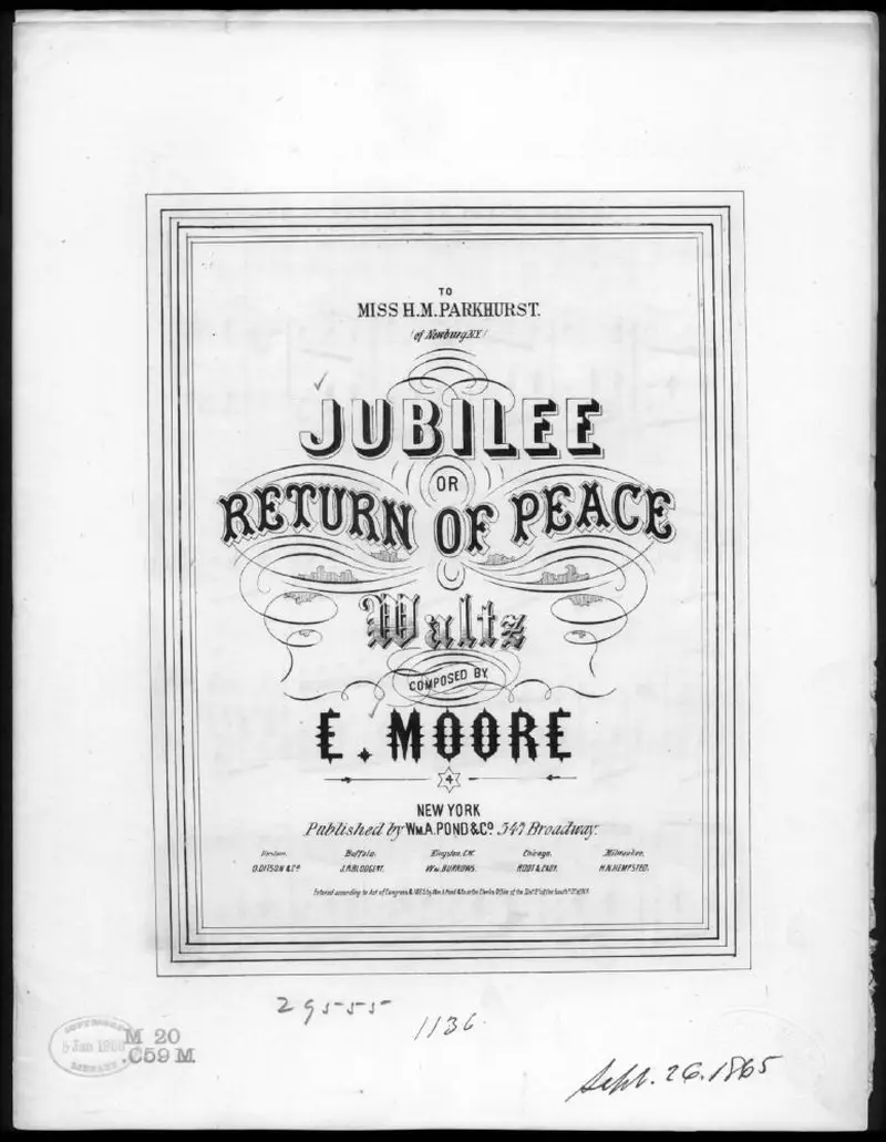 Первая страница нот «Jubilee or Return of peace Вальс»