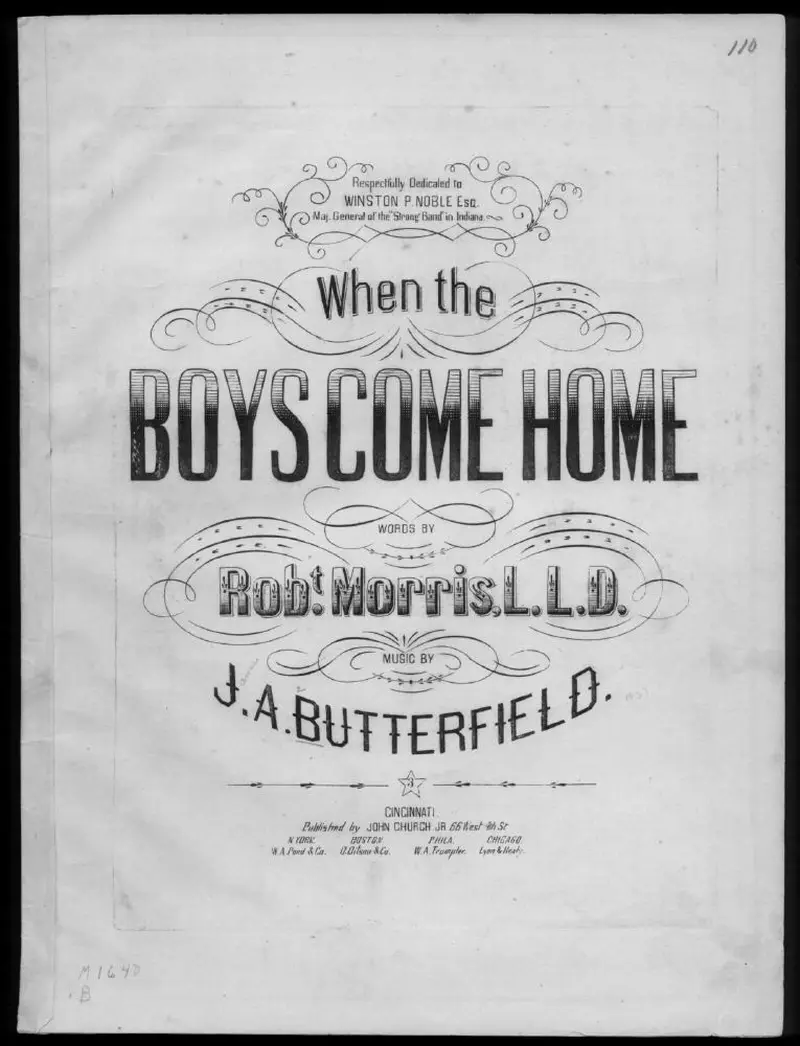 Первая страница нот «When the boys come home»