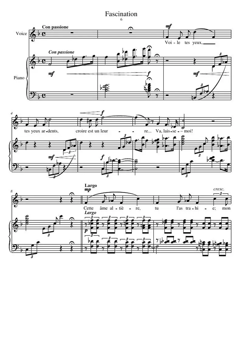 Первая страница нот «Fascination»