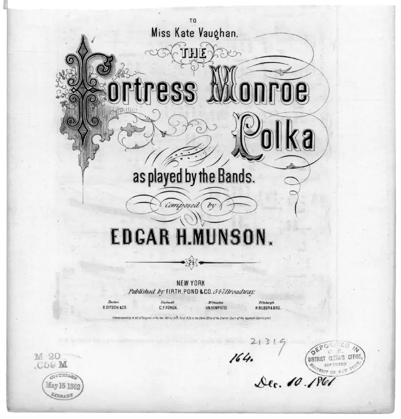 Первая страница нот «The Fortress Monroe polka»