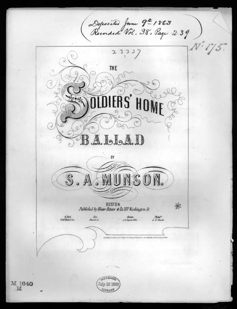 Первая страница нот «The Soldier's home»