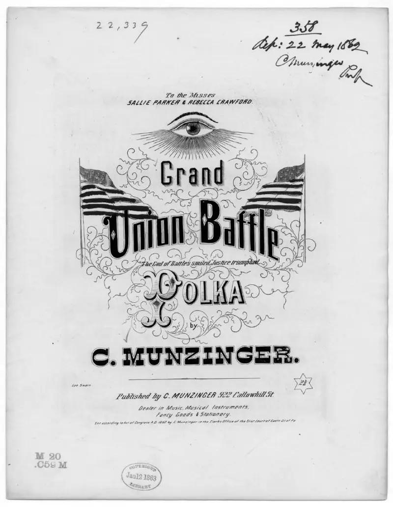 Первая страница нот «Grand Union battle polka»