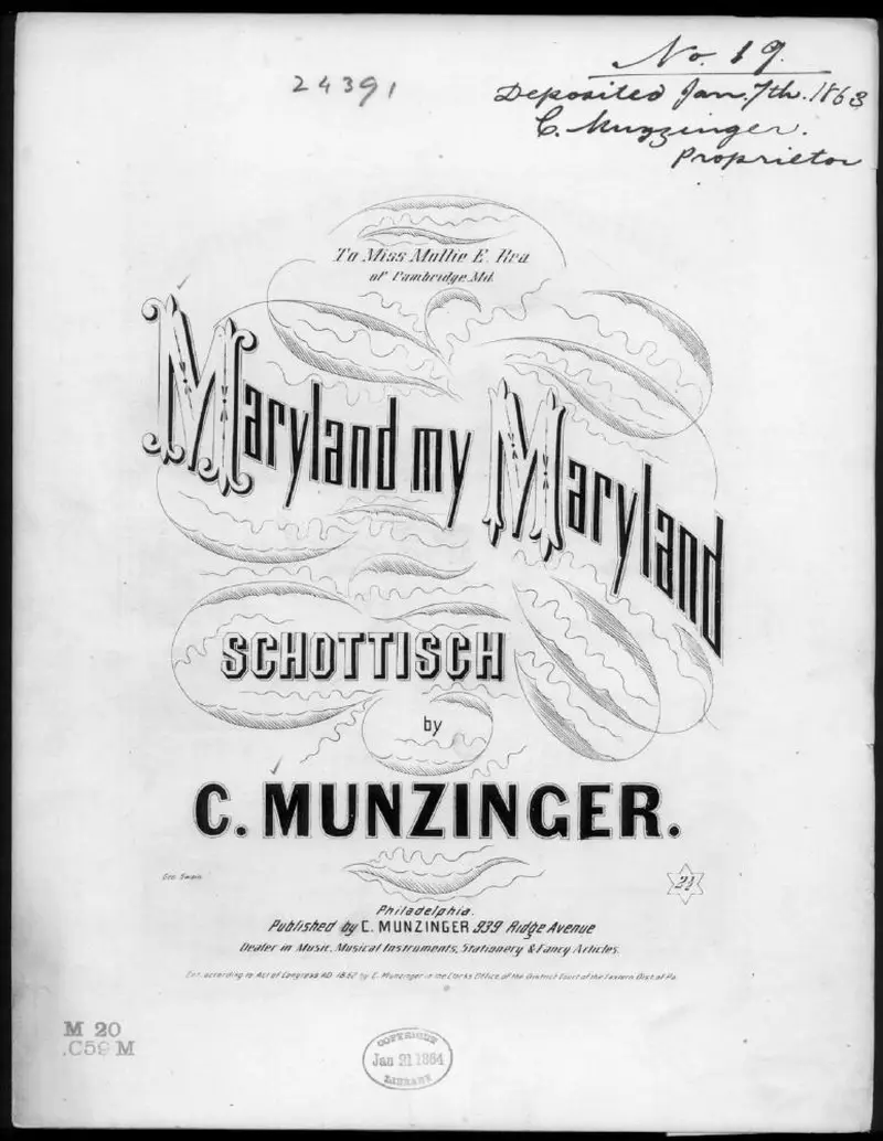 Первая страница нот «Maryland my Maryland schottisch»